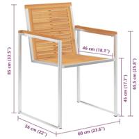 Tuinstoelen 4 st met kussens massief teakhout - thumbnail