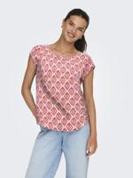 Only Onlvic S/s Aop Top Noos Wvn 15161116 T-shirt Korte Mouw 4966159 Equestrian Red Warm Tiles - thumbnail