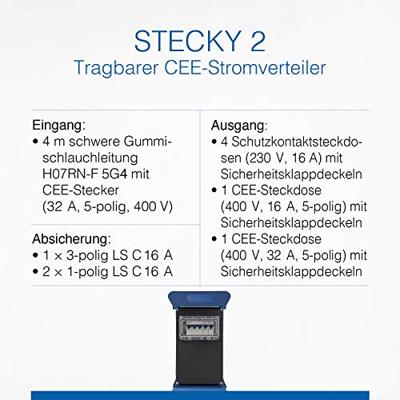 AS Schwabe STECKY 2 400V CEE 60506 CEE-stroomverdeler 400 V 32 A