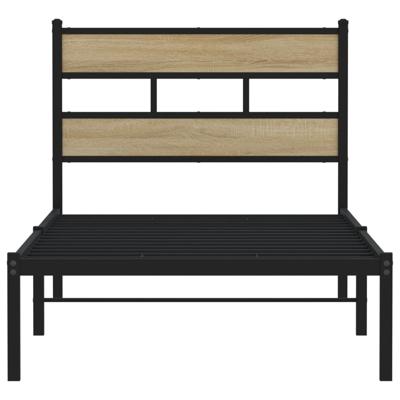 Bedframe zonder matras metaal sonoma eikenkleurig 140x190 cm - thumbnail