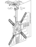 My Wall HL45-3L Monitor-plafondbeugel 1-voudig 58,4 cm (23) - 139,7 cm (55) Zwart Kantelbaar, Zwenkbaar - thumbnail