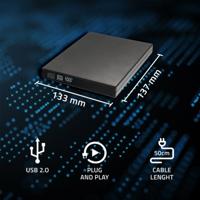Qoltec 51858 Externe dvd-rw-recorder | USB 2.0 | Zwart - thumbnail