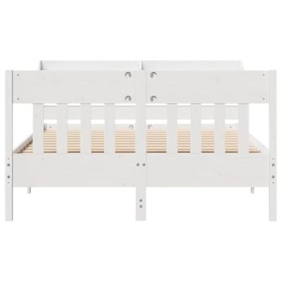 Bedframe zonder matras massief grenenhout wit 150x200 cm