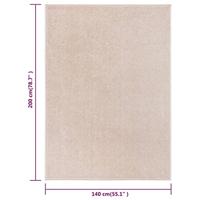 VidaXL Vloerkleed kortpolig 140x200 cm donkerbeige - thumbnail