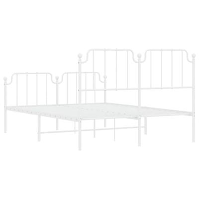 Bedframe met hoofd- en voeteneinde metaal wit 140x190 cm