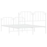 Bedframe met hoofd- en voeteneindemetaal wit 140x200 cm - thumbnail