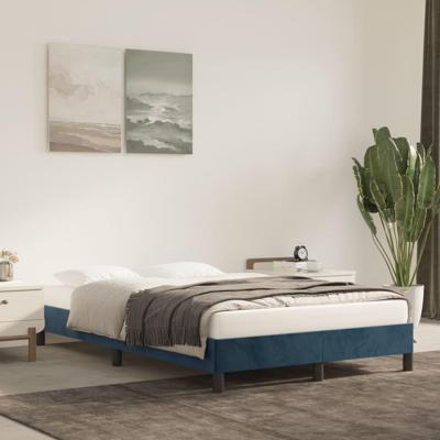 Bedframe zonder matras 120x200 cm fluweel donkerblauw