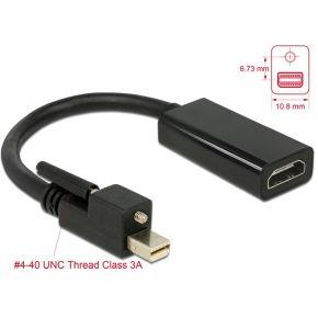 Delock 62640 Mini-displayport / HDMI Adapter [1x Mini-DisplayPort stekker - 1x HDMI-bus] Zwart