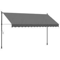 Luifel uittrekbaar 350x150 cm stof en staal antracietkleurig - thumbnail