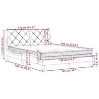 Bed met matras stof donkergrijs 140x190 cm - thumbnail
