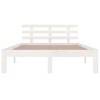 Bedframe massief hout wit 150x200 cm - thumbnail