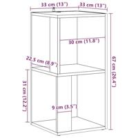 Hoekkast 33x33x67 cm bewerkt hout artisanaal eikenkleur - thumbnail