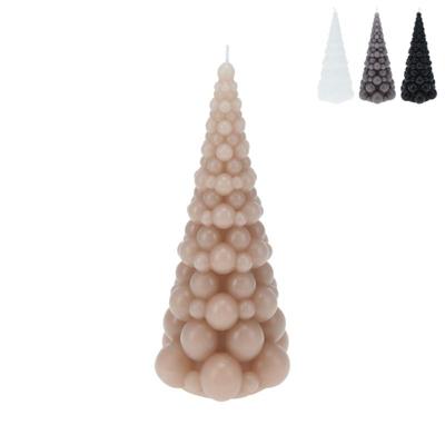Kerstkaars boom met bollen - 21 cm - diverse varianten