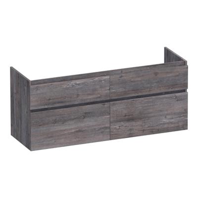 Brauer Delight - Onderkast - 140 cm - met 4 Softclose Lades Greeploos en 2 Sifon Uitsparingen - Driftwood