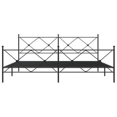 Bedframe met hoofd- en voeteneinde metaal zwart 193x203 cm Bedframe met hoofd- en voeteneinde metaal zwart 193x203 cm