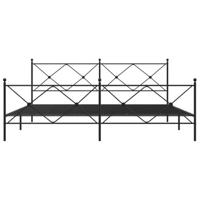 Bedframe met hoofd- en voeteneinde metaal zwart 193x203 cm - thumbnail