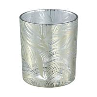 Marsh Clear glass tealight gold feather leave L - thumbnail
