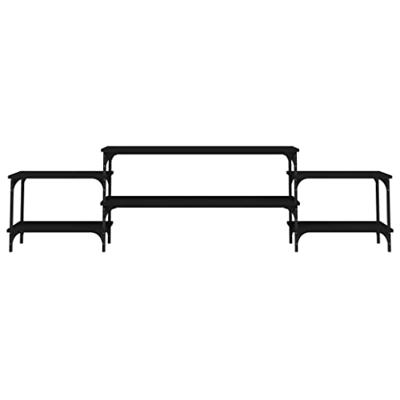 Tv-meubel 197x35x52 cm bewerkt hout zwart