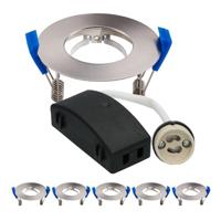 Set van 6 Pisa - LED Inbouwspots - Armatuur - Diameter 85mm - GU10 Fitting incl. lamphouder - Rond - IP65 voor badkamer en buiten - RVS - thumbnail