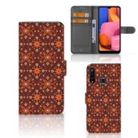 Samsung Galaxy A20s | Telefoon Hoesje | Batik Brown | Portemonnee hoesje - thumbnail