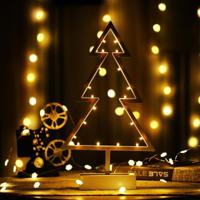 Kerstboom vorm romantisch LED String vakantie licht met houder Warm Fairy decoratieve Lamp nachtlampje voor Kerstmis bruiloft slaapkamer (Warm wit) - thumbnail