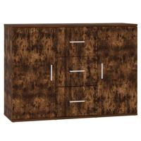 Dressoir 91x29,5x65 cm bewerkt hout gerookt eikenkleurig - thumbnail