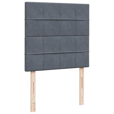 Boxspring met matras fluweel donkergrijs 90x200 cm - thumbnail