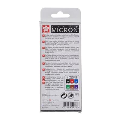 Sakura pigma micron 01 etui met 6 basic kleuren