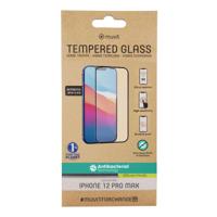 Muvit for Change Displaybeschermfolie voor iPhone 12 Pro Max, gehard glas, plat, zwart, antibacterieel - thumbnail
