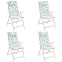 VidaXL Stoelkussens 4 st hoge rug bladpatroon oxford stof - thumbnail