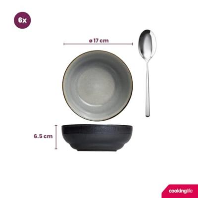 Cookinglife Soepkommen / Kommen Nola Warm Grey ø 17 cm - 6 stuks