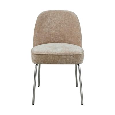 Woood Vogue eetkamerstoel chenille zand chrome