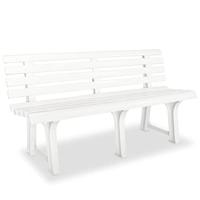 VidaXL Tuinbank 145,5 cm kunststof wit - thumbnail