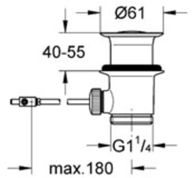 Grohe waste inrichting met stang