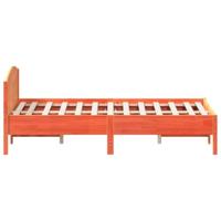Bed met matras massief grenenhout wasbruin 140x190 cm - thumbnail