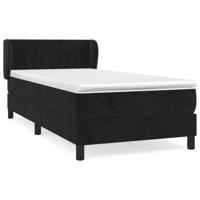 Boxspring met matras fluweel zwart 90x190 cm - thumbnail