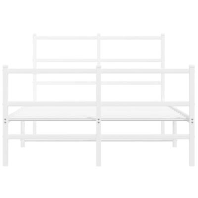 Bedframe met hoofd- en voeteneinde metaal wit 120x200 cm - thumbnail