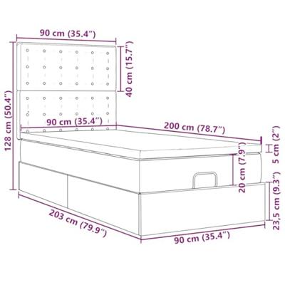 Bed met matras 90x200 cm stof lichtgrijs