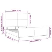 Bedframe met hoofdbord kunstleer cappucinnokleurig 140x190 cm - thumbnail