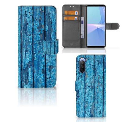 Sony Xperia 10 III | Book Style Case | Wood Blue | Portemonnee hoesje
