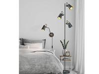 Trio Design vloer leeslampEdward 3-lichts zwart met goud - 408800332 - thumbnail