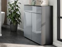 Kledingkast VASILIO 2 deuren 1 lade grafiet/hoogglans grijs - thumbnail