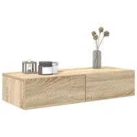 Wandschap met lades 80x33x17 cm bewerkt hout sonoma eikenkleur - thumbnail