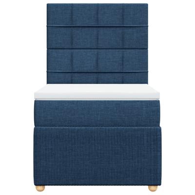 Boxspring met matras stof blauw 100x200 cm