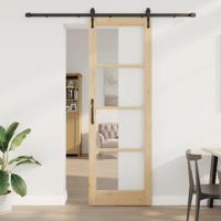 Schuifdeur ORKDAL Bruin 78 x 232 cm Hout en metaal - thumbnail