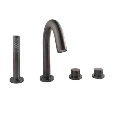 Wiesbaden Badrandthermostaat Caral Afbouwset 4-Gats Gunmetal