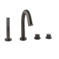 Wiesbaden Badrandthermostaat Caral Afbouwset 4-Gats Gunmetal - thumbnail