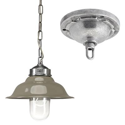 Hanglamp aan ketting Porto Fino aluminium met taupe deksel