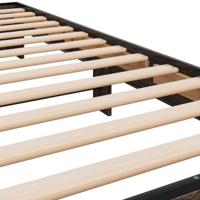 Bedframe bewerkt hout en metaal bruin eikenkleurig 90x200 cm - thumbnail