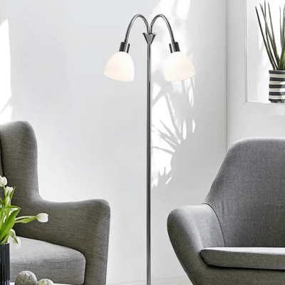 Vloerlamp staande lamp modern zilver &apos;Ray Double&apos; Nordlux zilver 159cm